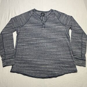 American Eagle Outfitters Flex Classic Fit Long Sleeve Blue  Henley Shirt Men XL